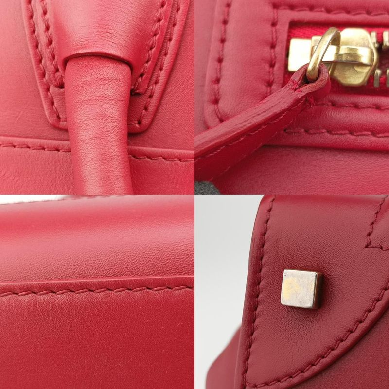 Celine Luggage Mini Shopper Red Leather F-at-0143 F-mm-0143