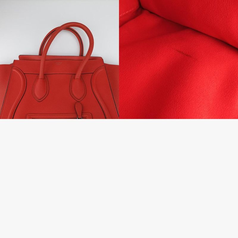 Celine Luggage Mini Shopper Orange Leather S-sa-0191 S-cu-1101