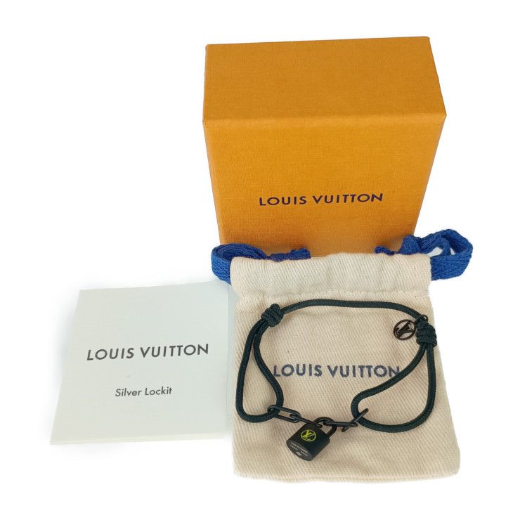Louis Vuitton Bracelet Silver Lockit Virgil Abloh Q05270 Noir Black Profont