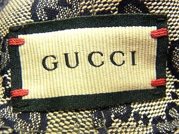 Gucci Hat Horsebit Reversible Bucket Hat 700851 Navy And Beige Wool Cotton And