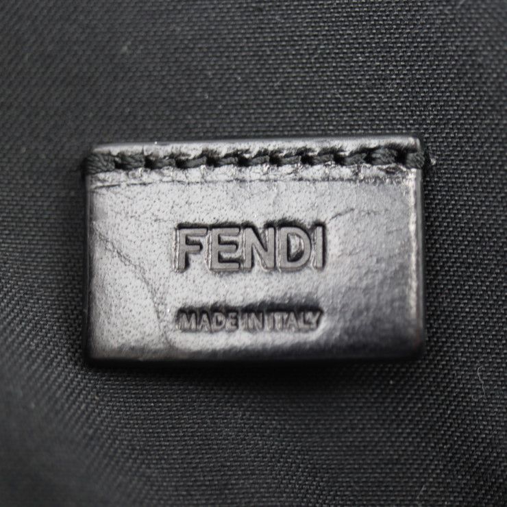 Fendi Pouch Second Bag 7n0078 Leather Black Multicolor Silver Hardware Clutch