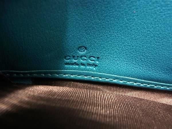 Gucci Long Wallet Soho Interlocking G 308004 Blue Green Leather Unisex Round