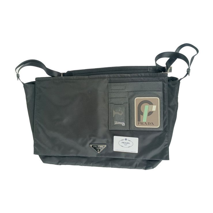 Prada Shoulder Bag Messenger Bag 2vd013 Black Nylon Leather Unisex Flap