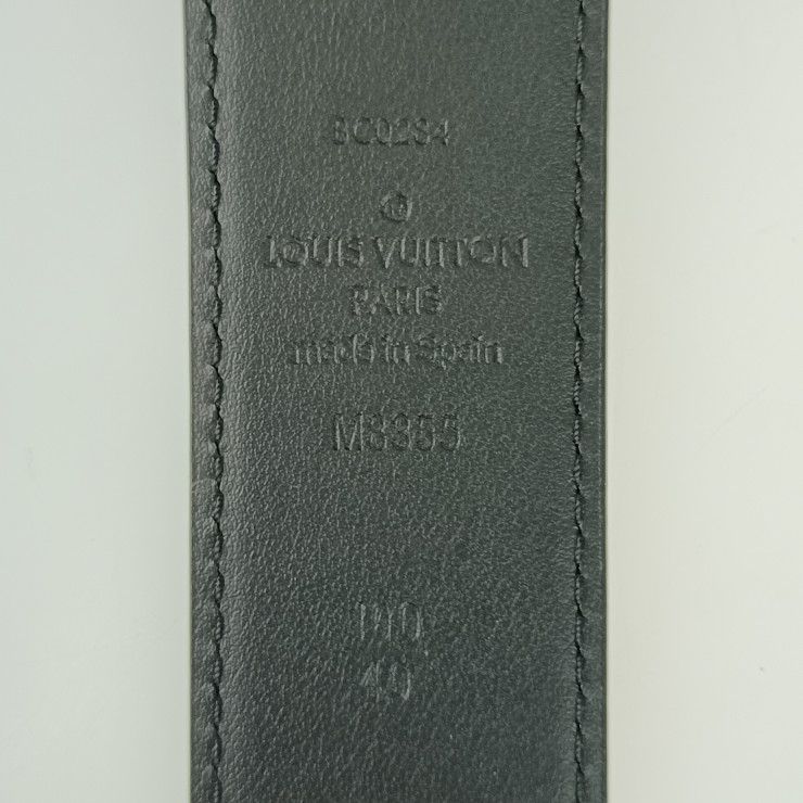 Louis Vuitton Saint Germain 35mm (1.38in) Belt M8355s Black Leather Men #100 40