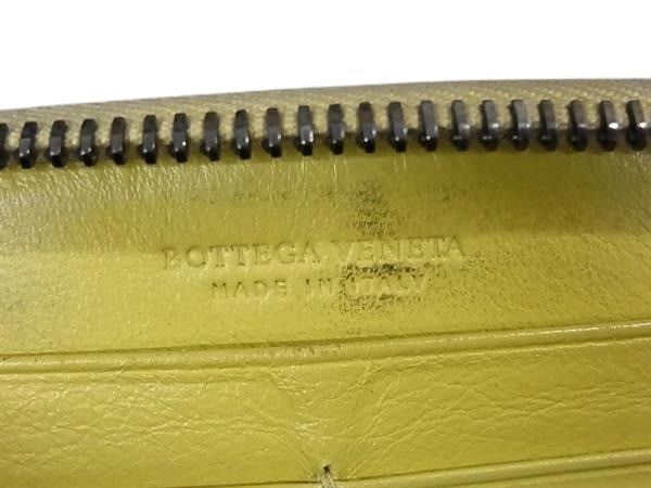 Bottega Veneta Wallet Intrecciato - Yellow Leather Unisex Round Zipper Long