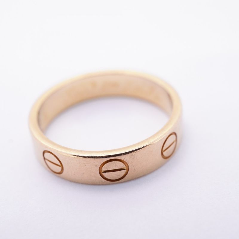 Cartier Ring Mini Love 18K Pink Gold Pink Gold #45 Ladies