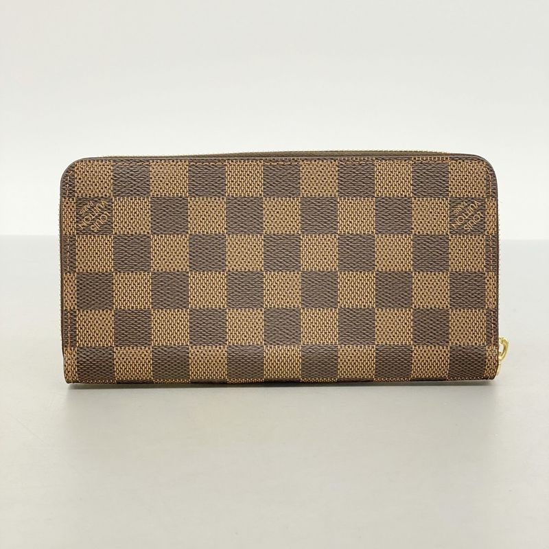 Louis Vuitton Long Wallet Damier Zippy Wallet N60046 Ebène Rose Ballerine Ladies