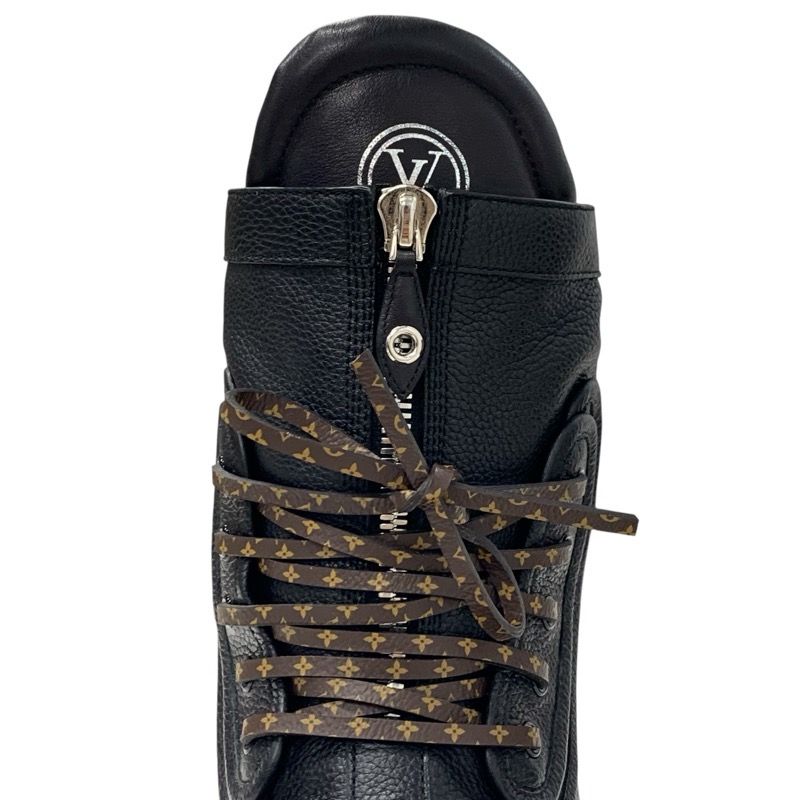 Louis Vuitton Slalom Line Monogram Boots Short Boots Shoes Leather Black Snow