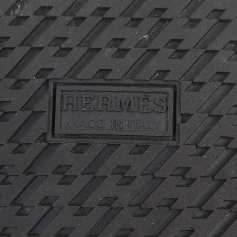 Hermes Evelyn Perforated H Logo Suede Leather Shoes Loafers Dark Brown 43.5