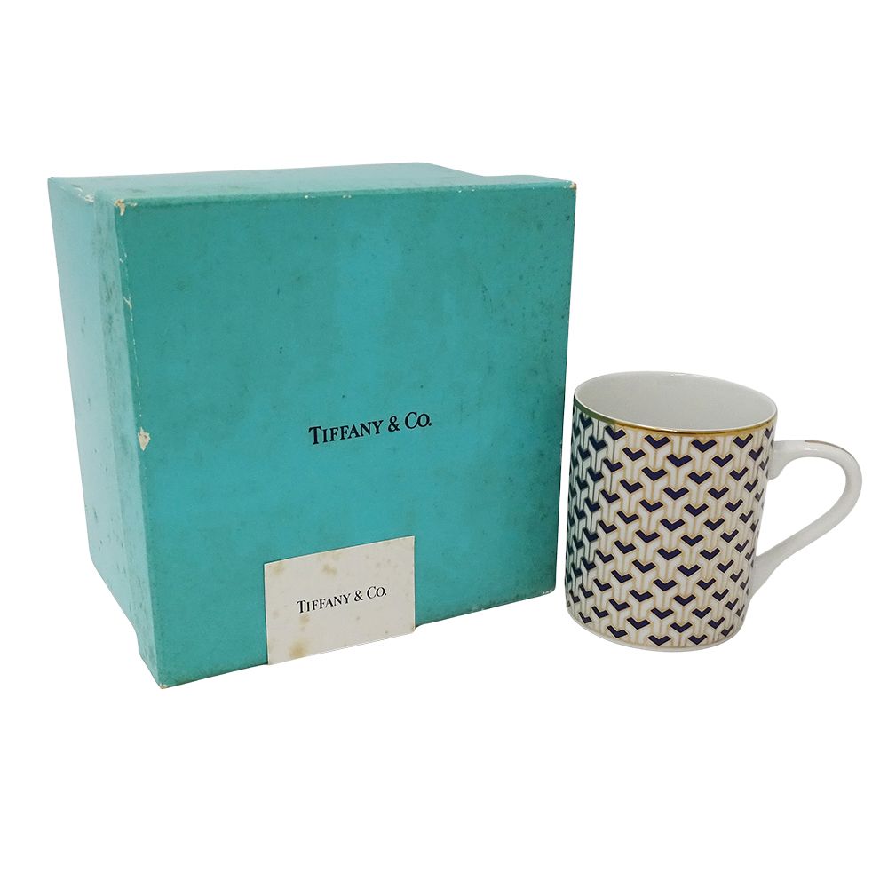 Tiffany&Co Tableware Ladies Men'S Brand Mug Ceramic Manhattan Blue Cup