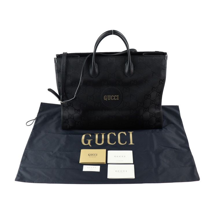 Gucci Off The Grid Off The Grid Tote Bag 630353 Nylon Leather Black GG Nylon
