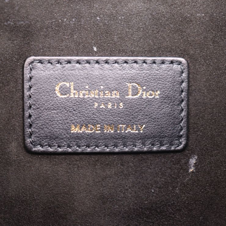 Christian DIOR Clutch Bag 19s5543cgsb Leather Black Bag Gold Hardware Pouch