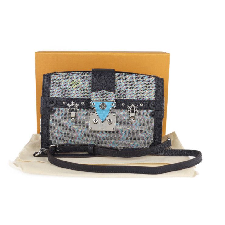 Louis Vuitton Petite Mal Shoulder Bag M55512 Coated Canvas Leather Blue Black