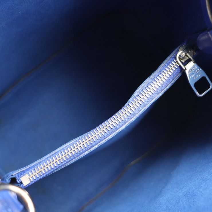 Louis Vuitton Neonoe Handbag M54365 Leather Coquelicot Redish Blue Silver