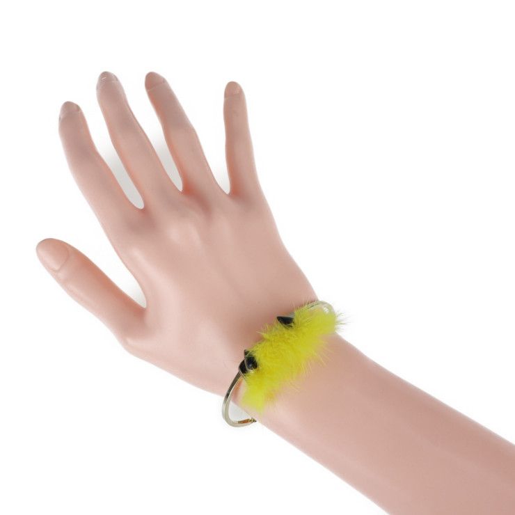 Fendi Bracelet - Metal Fur Gold Yellow Monster Eye Bangle