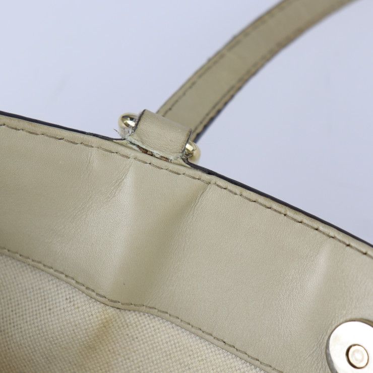 Gucci Tote Bag 257062 GG Canvas Beige Sherry Line Handbag