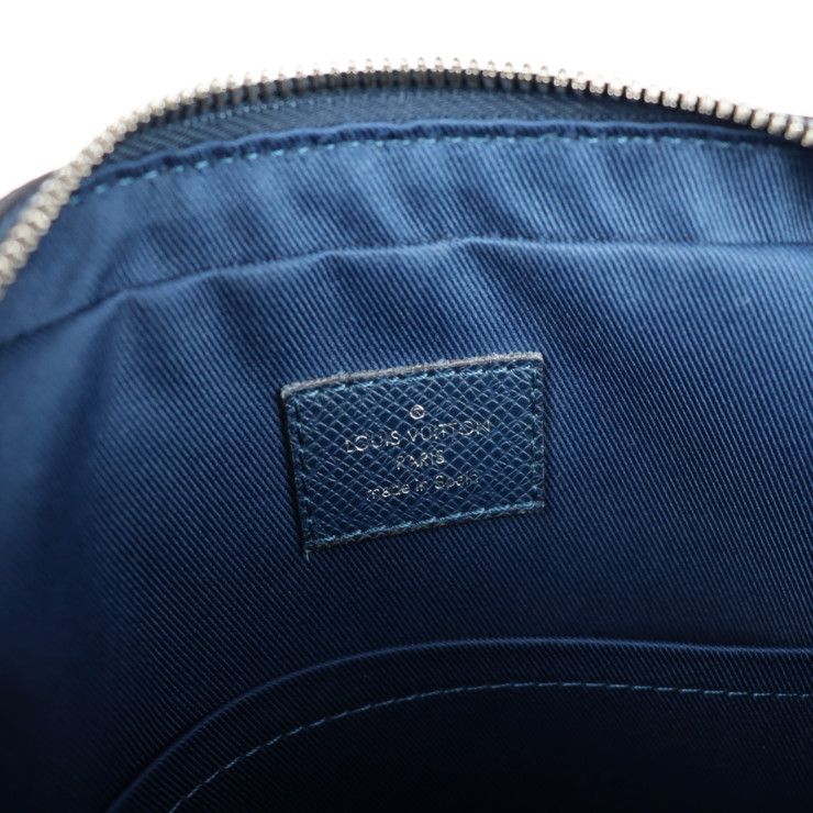 Louis Vuitton Anton Pochette Shoulder Bag M33430 Leather Blue Marine Taiga Viton