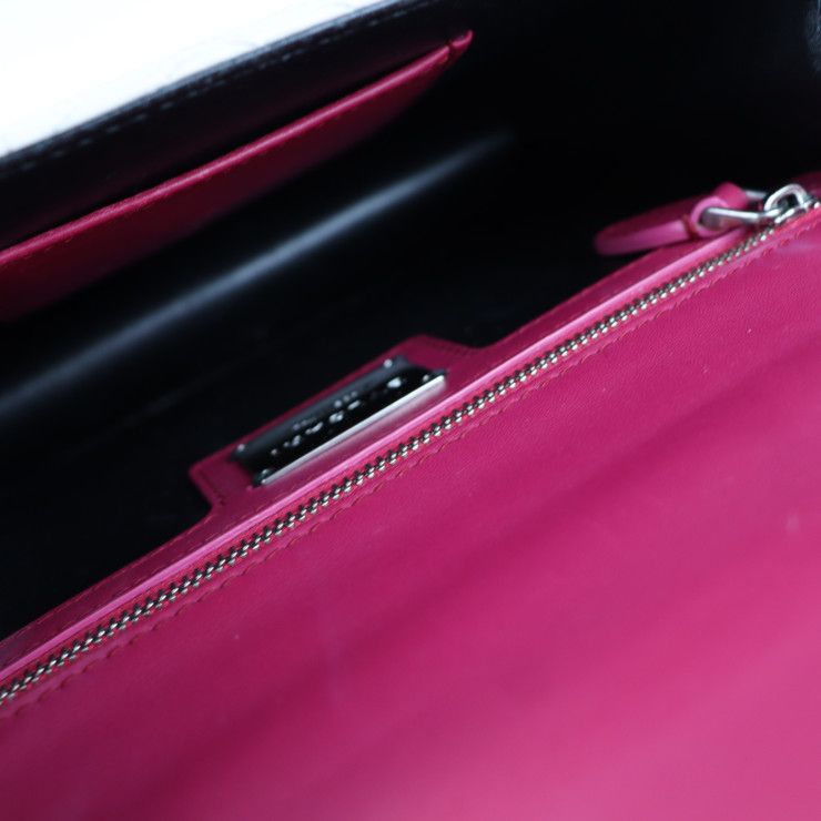 Bvlgari Bulgari Shoulder Bag - Leather Fuchsia Ivory Black Serpenti Diamond