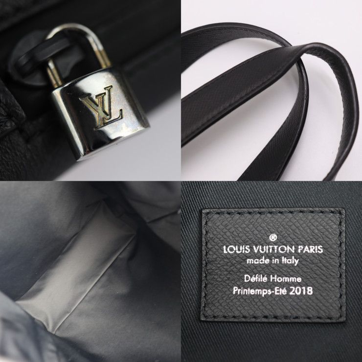 Louis Vuitton Cabas Light Tote Bag M31009 Leather Black Silver Hardware Taiga