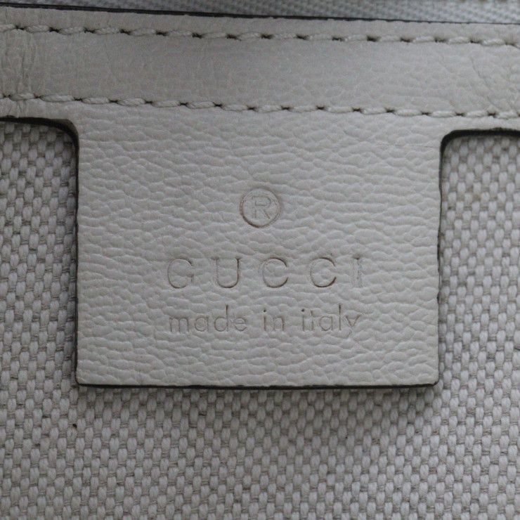 Gucci Horsebit 1955 Medium Tote Handbag 621144 Leather Ivoryish Gold Hardware