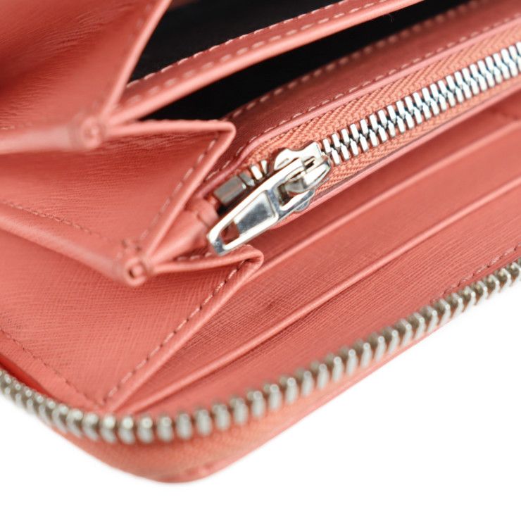 Balenciaga Essential Long Wallet 519641 Leather Salmon Pink Tone Silver