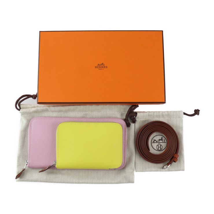 Hermes Nouveau Tougot Shoulder Bag - Vaux Epson Vorsoft Mauve Sylvestre Lime