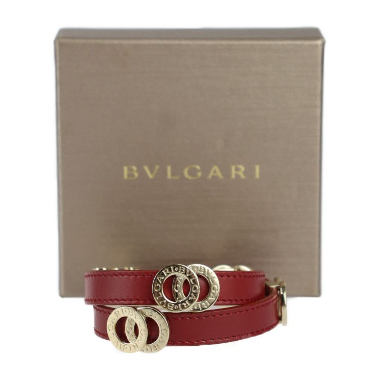 Bvlgari Bulgari Doppio Tondo Double Coiled Bracelet 285116 Leather Bordeaux