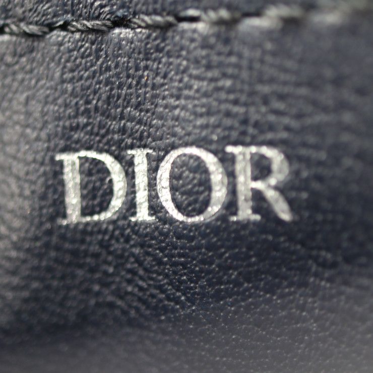 DIOR Saddle Poach Saddle Pouch Coin Case - Leather Dark Navy Silver Hardware