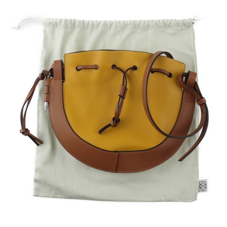 Loewe Horseshoe Small Shoulder Bag A826303x03 Calf Leather Yellowish Brown