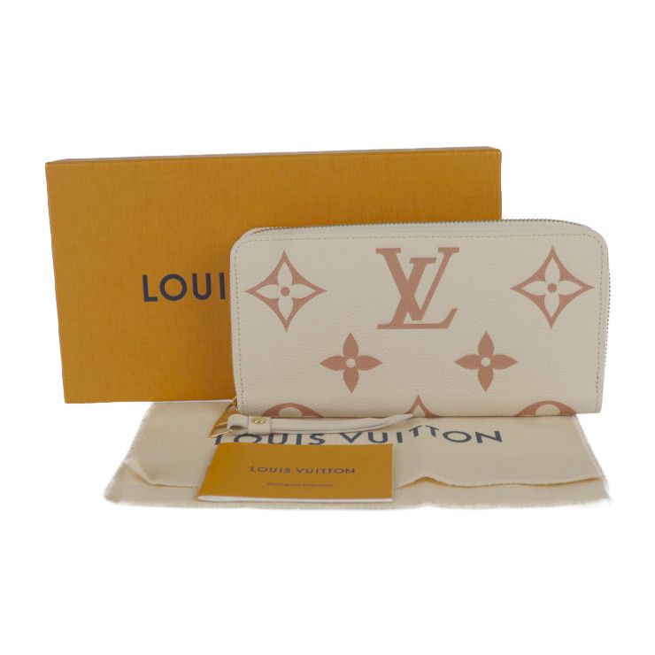 Louis Vuitton Zippy Wallet Long Wallet M81914 Monogram Empreinte Cream Rose