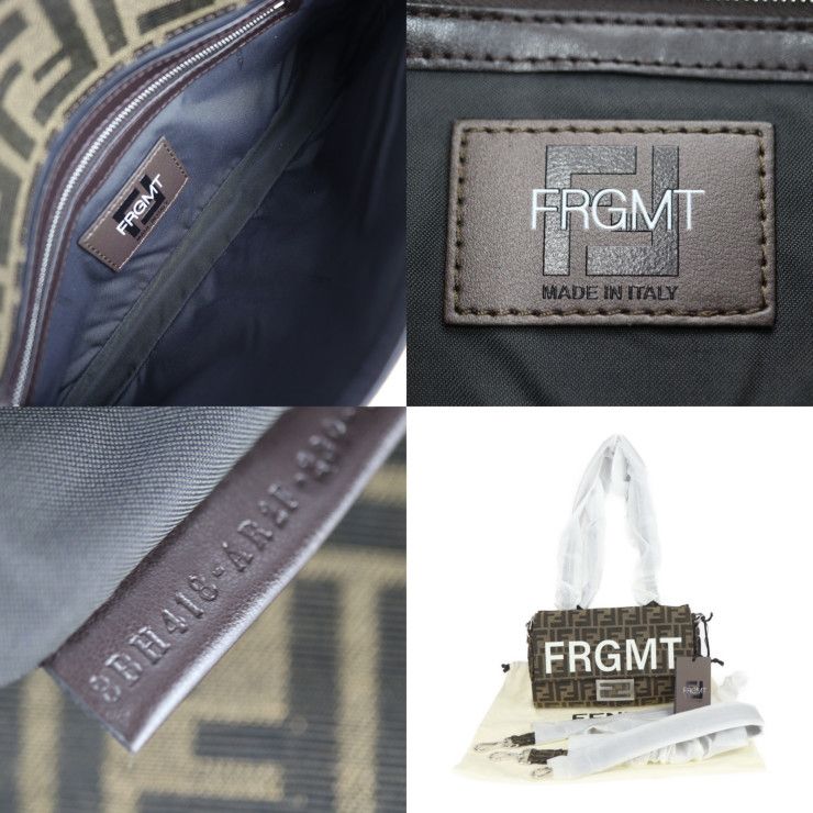 Fendi Baguette Fall Double Handbag 8bh418 AR2F Canvas Beige Brown Zucca 2WAY