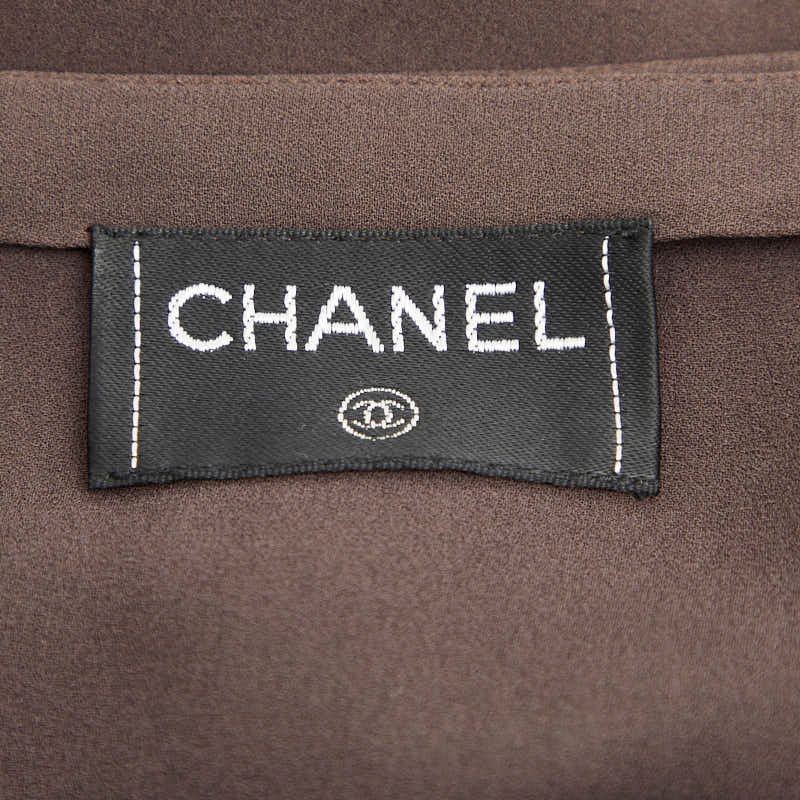Chanel Pleated Wrap Skirt Brown Women's Chanel