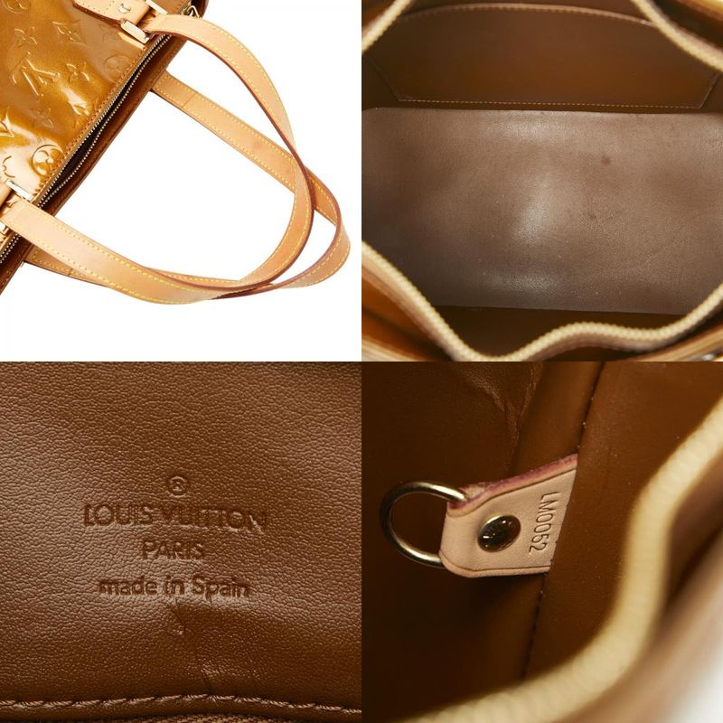 Louis Vuitton Monogram Vernis Houston Handbag Tote Bag M91122 Bronze Brown