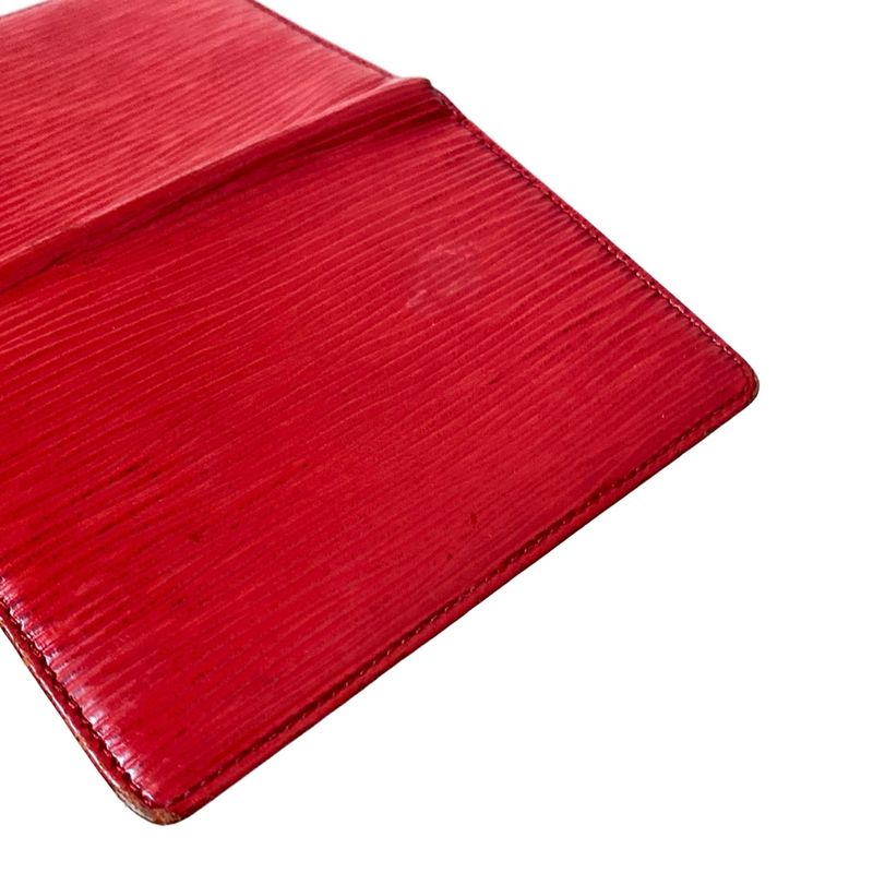 Louis Vuitton Epi Porte 2 Carte Vertical M63207 Castilian Red Leather