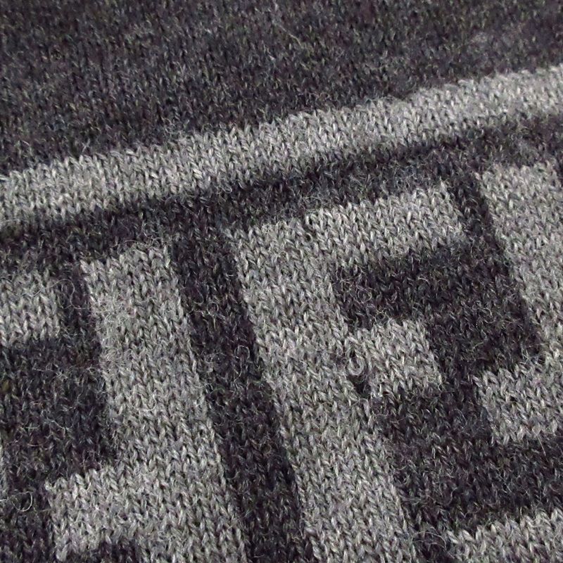 Fendi Shawl - Grey And Dark Grey Zucca Patterned Wool