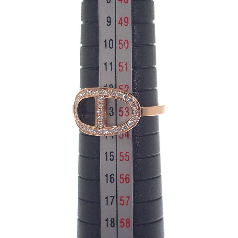Hermes Chaine D'ancre Contour MM #53 no 13 B Ring 18K Pink Gold Diamond