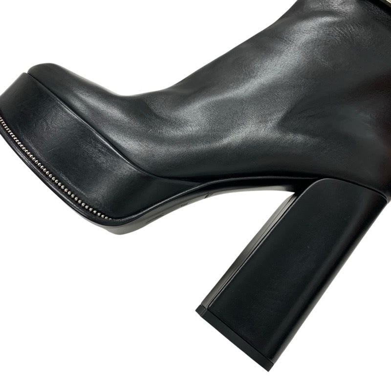 Louis Vuitton Fameline Monogram Boots Short Shoes Leather Patent Black