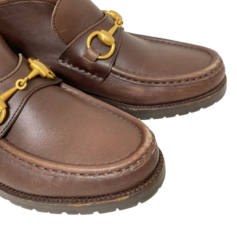 Gucci Shoes 35 C Women's Horsebit Dark Brown Leather