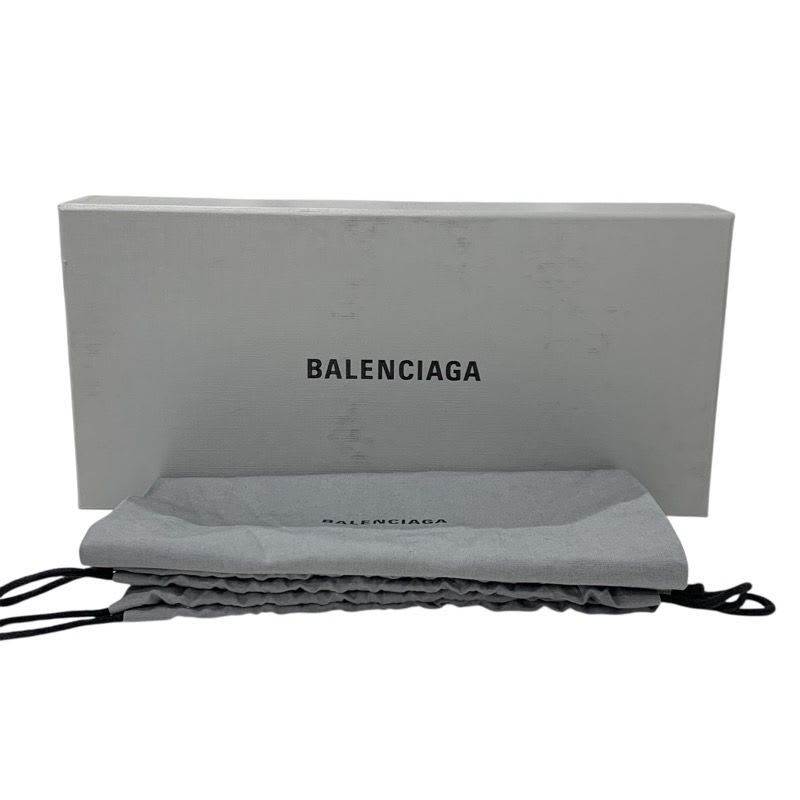 Balenciaga COSY BB Flat Shoes Leather Black Croco Shape Press Logo Mule