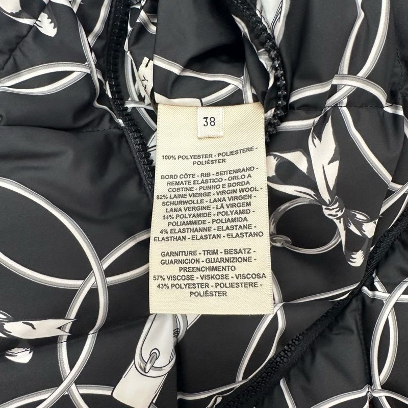 Hermes Outer Polyester Down Vest Promenade Du Matin Reversible Black