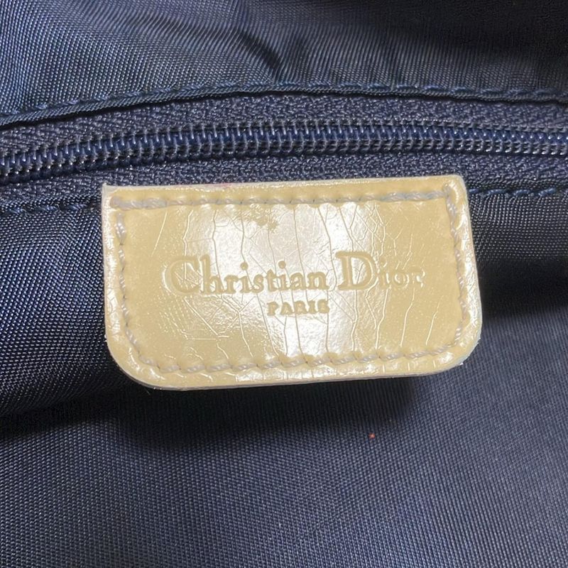 DIOR Christian Dior Shoulder Bag Trotter Blue And Ivory Leather