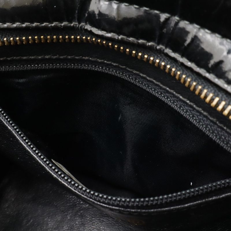 Chanel Matelasse Chain Bag Shoulder Bag Mini Bag Enamel Patent Leather Black