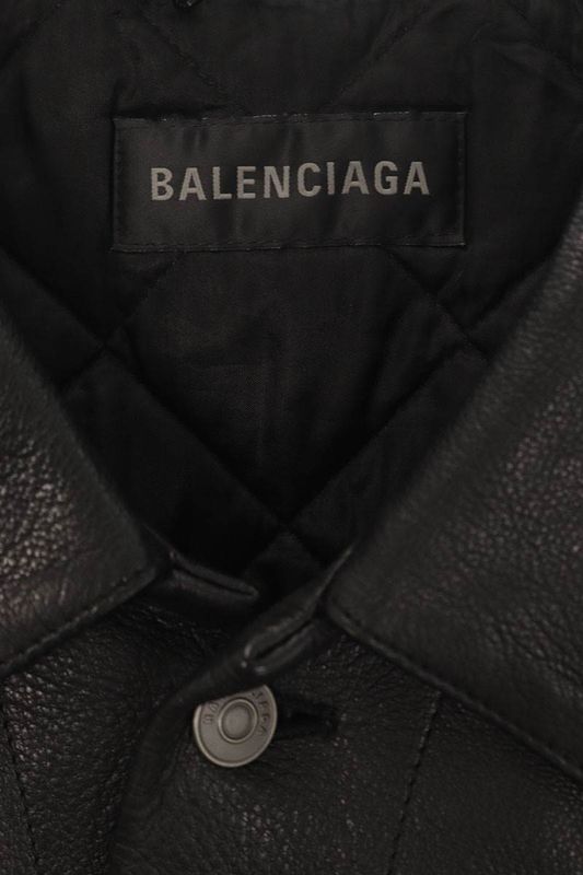 Balenciaga 697776 Tms03 Boxy Tracker Leather Jacket Men's S