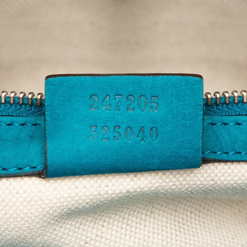 Gucci Sherry Line Boston Bag Shoulder Bag 2WAY 247205 Light Blue Suede Canvas