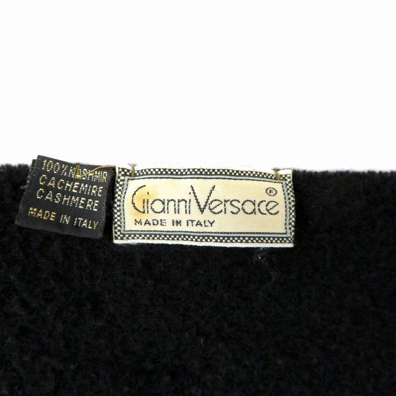 Gianni Versace Gianni Versace Scarf Fringe Cashmere Black HO1