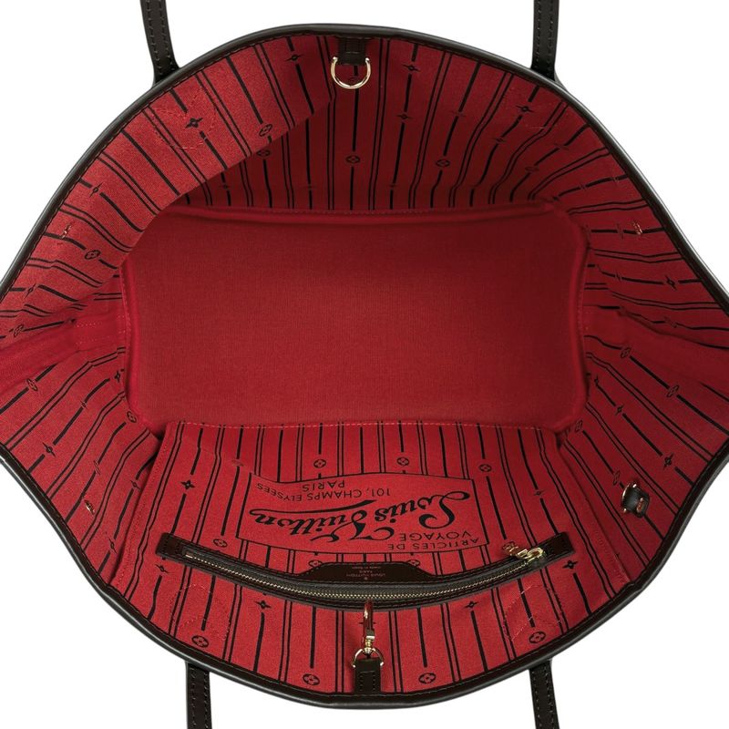 Louis Vuitton Neverfull MM Shoulder Bag Shopping Tote Bag Damier Brown N51105