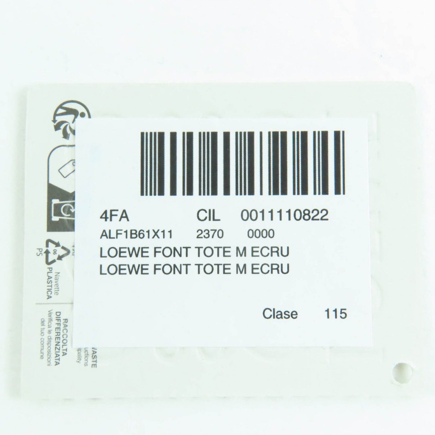 Excellent Condition Loewe Alf1b61x11 Font Tote Medium Canvas Leather