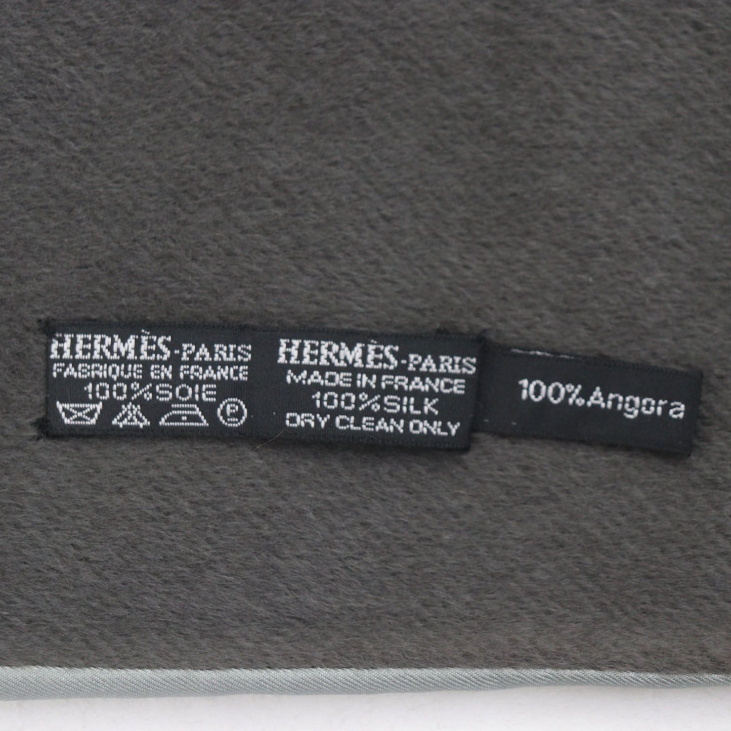 Excellent Condition Hermes Silk Angora All Over Pattern with Fringes