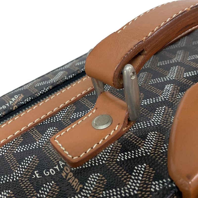 Goyard Carry Bag Trolley PM Black×brown×multi Leather