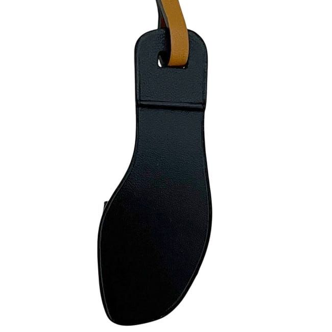 Hermes Charm Orannano Brown Black Leather Preowned